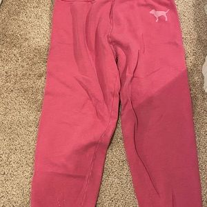 Pink sweat capri pj pants